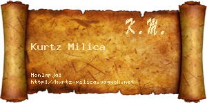 Kurtz Milica névjegykártya